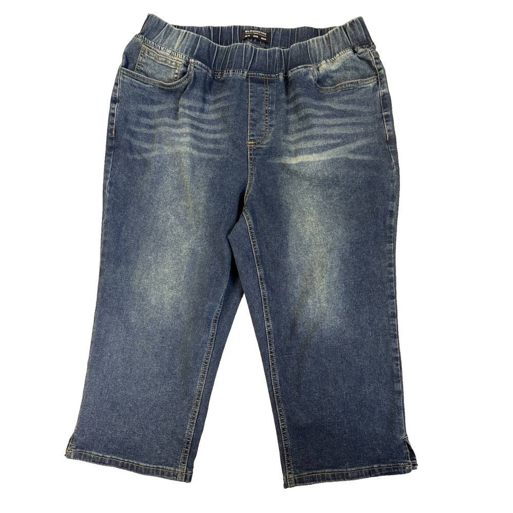 Bloom Chic Women's 18 Pull On Denim Capris Essential Everyday Streetwear Staple